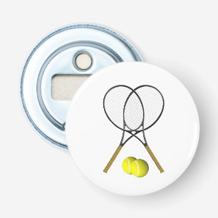 Doubles Tennis Sport Theme Button Flesopener