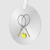 Doubles Tennis Sport Theme Silver Ornament (voorkant)