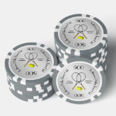 Doubles Tennis Sport Theme Silver Pokerchips (Opstapeling)