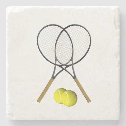 Doubles Tennis Sport Theme Stenen Onderzetter (Voorkant)
