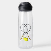 Doubles Tennis Sport Theme Waterfles (Achterkant)