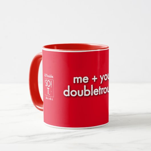 doubletrouble! mug mok (Voorkant links)
