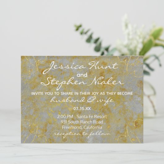 Doublure en argent faire-part de mariage (Debout devant)