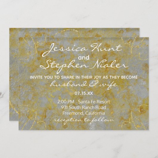 Doublure en argent faire-part de mariage (Devant / Derrière)