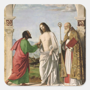 Doubting Thomas with St. Magnus, c.1504-05 Vierkante Sticker