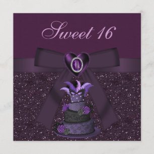 Douce 16 Invitations de Diva Purple Cake & Jewel H