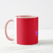 Douce 16 mug combo/nom personnalisé.rouge/rose. (Gauche)