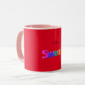 Douce 16 mug combo/nom personnalisé.rouge/rose. (Devant gauche)