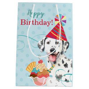 Douce Anniversaire Dalmatien moyen sac cadeau