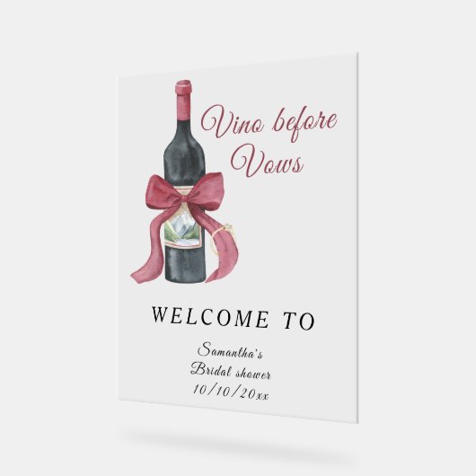 Douce aquarelle de mariage Vin Arc d'accueil (Angle)