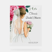 Douce baby shower florale rose botanique (Recto)