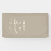 Douce Bannière de Mariage Script Taupe Ivoire Chee (Horizontal)