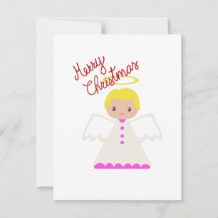 Douce carte de vacances plate d'ange de Noël