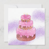 Douce Célébration : Invitation d'anniversaire Rose (Dos)