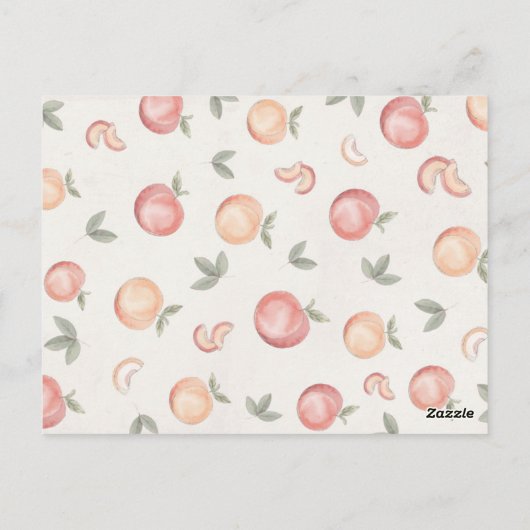 Douce comme un invitation baby shower pêche (Dos)