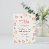 Douce comme un invitation baby shower pêche (Debout devant)