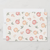 Douce comme une pêche invitation pour une baby sho (Dos)