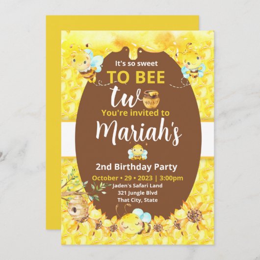 Douce d'être deux invitation (Devant / Derrière)