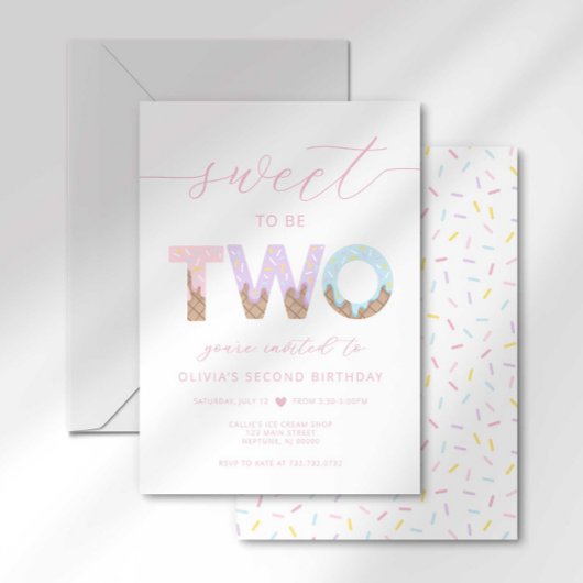 Douce Deuxième Anniversaire Invitation à une Fête