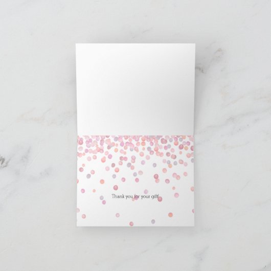 Douce eau rose Confettis à points de couleur Merci (Intérieur)