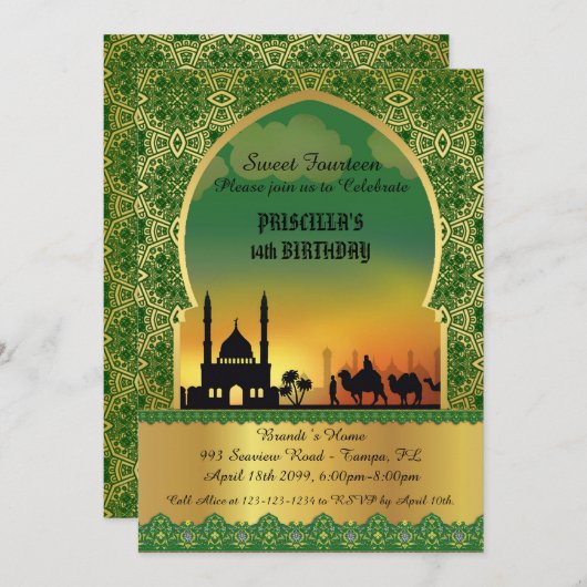 Douce invitation à 14 ans, soirée arabe (Devant / Derrière)