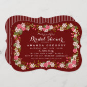 Douce invitation à la nuptiale de Marsala Floral (Devant / Derrière)