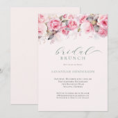 Douce Invitation de Brunch pour Mariage Editable F (Devant / Derrière)