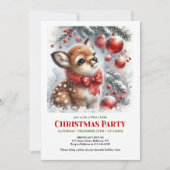 Douce invitation de Noël à l'aquarelle pour bébé c (Devant)