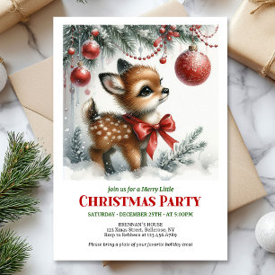 Douce invitation de Noël à l'aquarelle pour bébé c