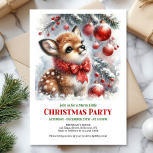 Douce invitation de Noël à l'aquarelle pour bébé c