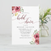 Douce Invitation de Réception de Mariage Florale A (Debout devant)
