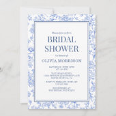 Douce Invitation de Réception de Mariage Florale C (Devant)