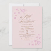 Douce Invitation Fille pour Baby Shower avec des c (Devant)