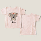 Douce Koala Portant une Couronne Faite de Fleurs C (Design Recto & Verso)