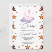 Douce lune de ballerine, invitation baby shower (Devant)