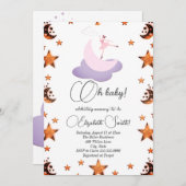 Douce lune de ballerine, invitation baby shower (Devant / Derrière)