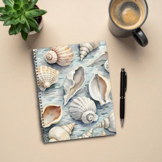 Douce Mer Côtière Bleue Aquarelle