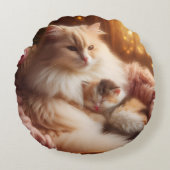 Douce mère chat & chaton - Coussin de la fête des (Devant)