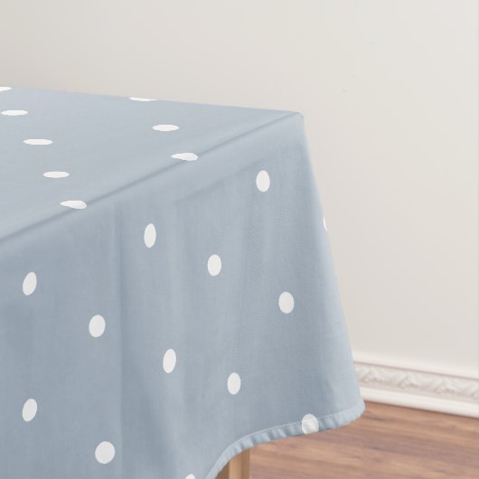 Douce Nappe Vintage à pois Bleu Blanc (In Situ)