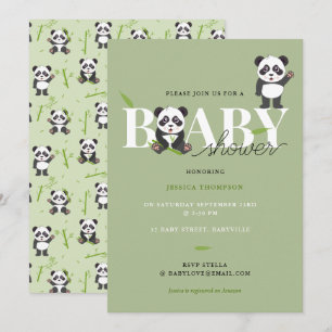 Douce Ourson Panda Kawaii Invitation Baby Shower M