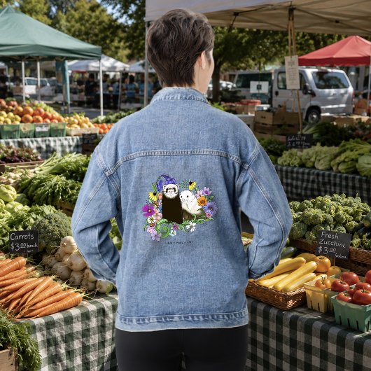 Douce Paire de Furets Floraux Bleus Fantaisistes