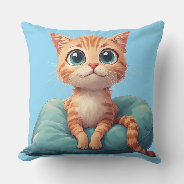 Douce petite chatte sur un doux oreiller pour les  (Recto)