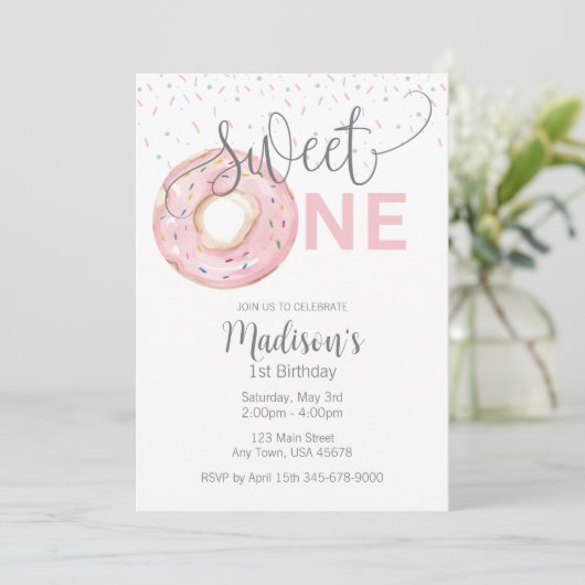 Douce Première Invitation de Fille à l'aquarelle (Debout devant)