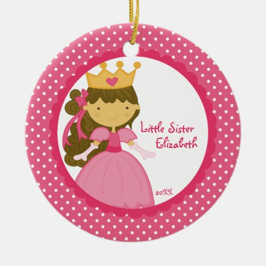 Douce Princesse Petit Soeur Ornement de Noël (Devant)