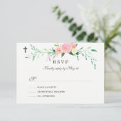 Douce RSVP de baptême floral (Debout devant)