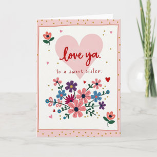 Douce Soeur Carte Fleurie d'Amour