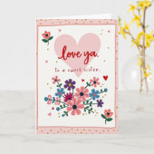 Douce Soeur Carte Fleurie d'Amour (Fleur jaune)