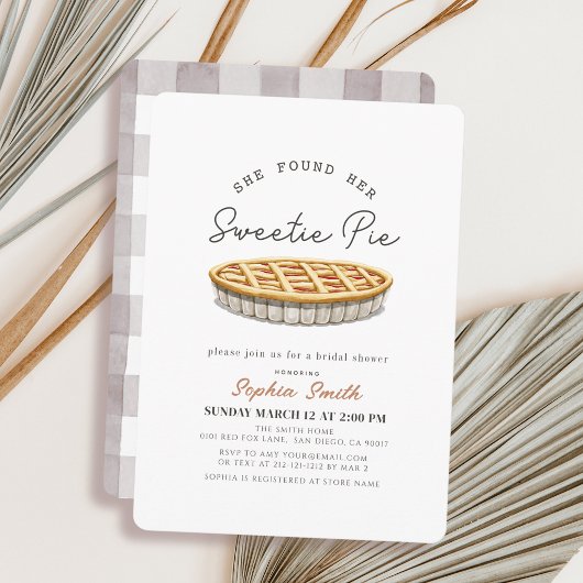 Douce Tarte Grise Invitation de Réception de Maria