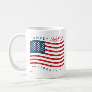 Douce Terre de Liberté Mug de Café Patriotique