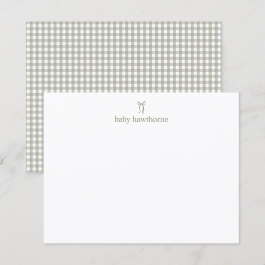 Douce Typographie Moderne et Invitation Bébé de Ge (Devant / Derrière)